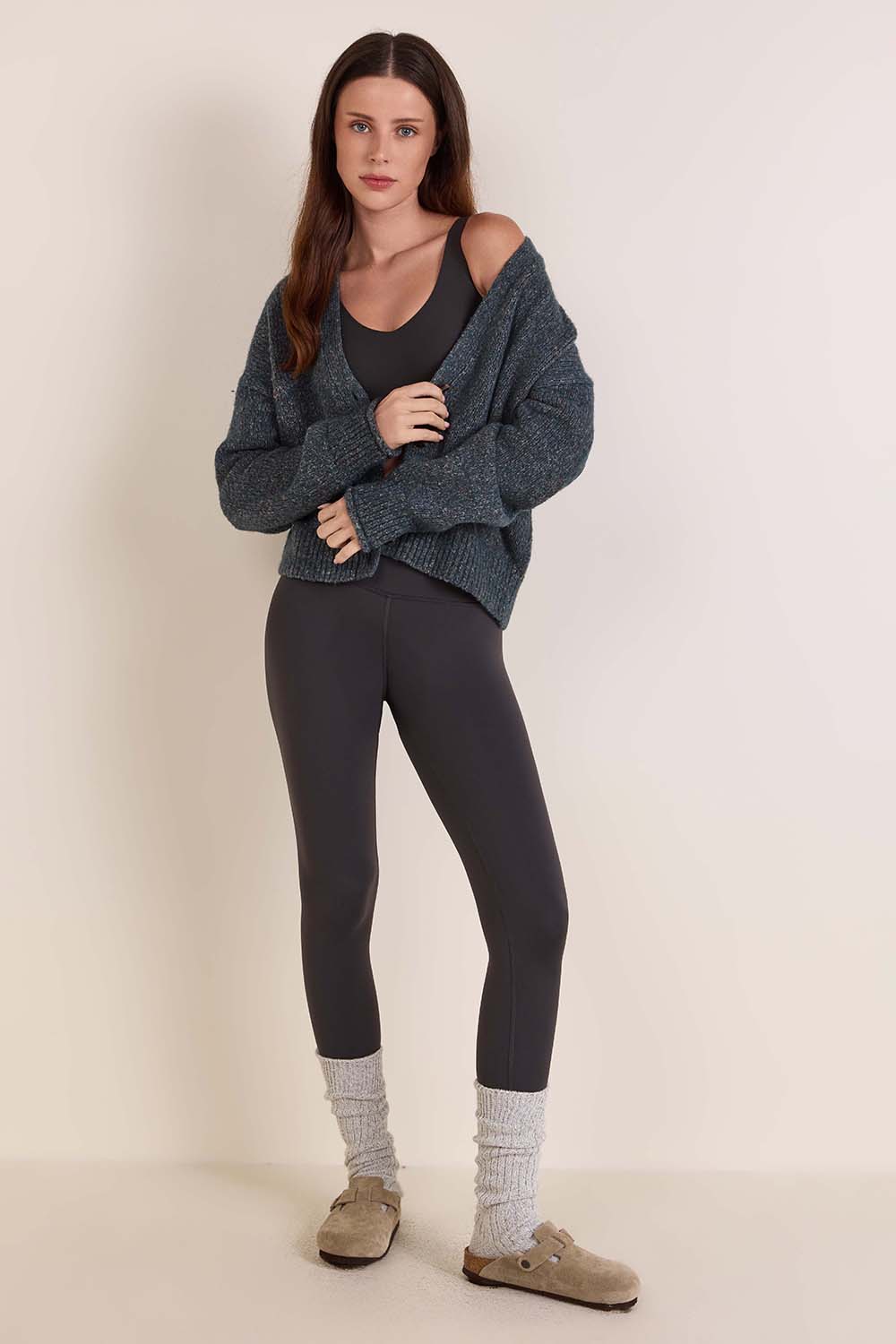 Wool-Blend Button-Up Cardigan